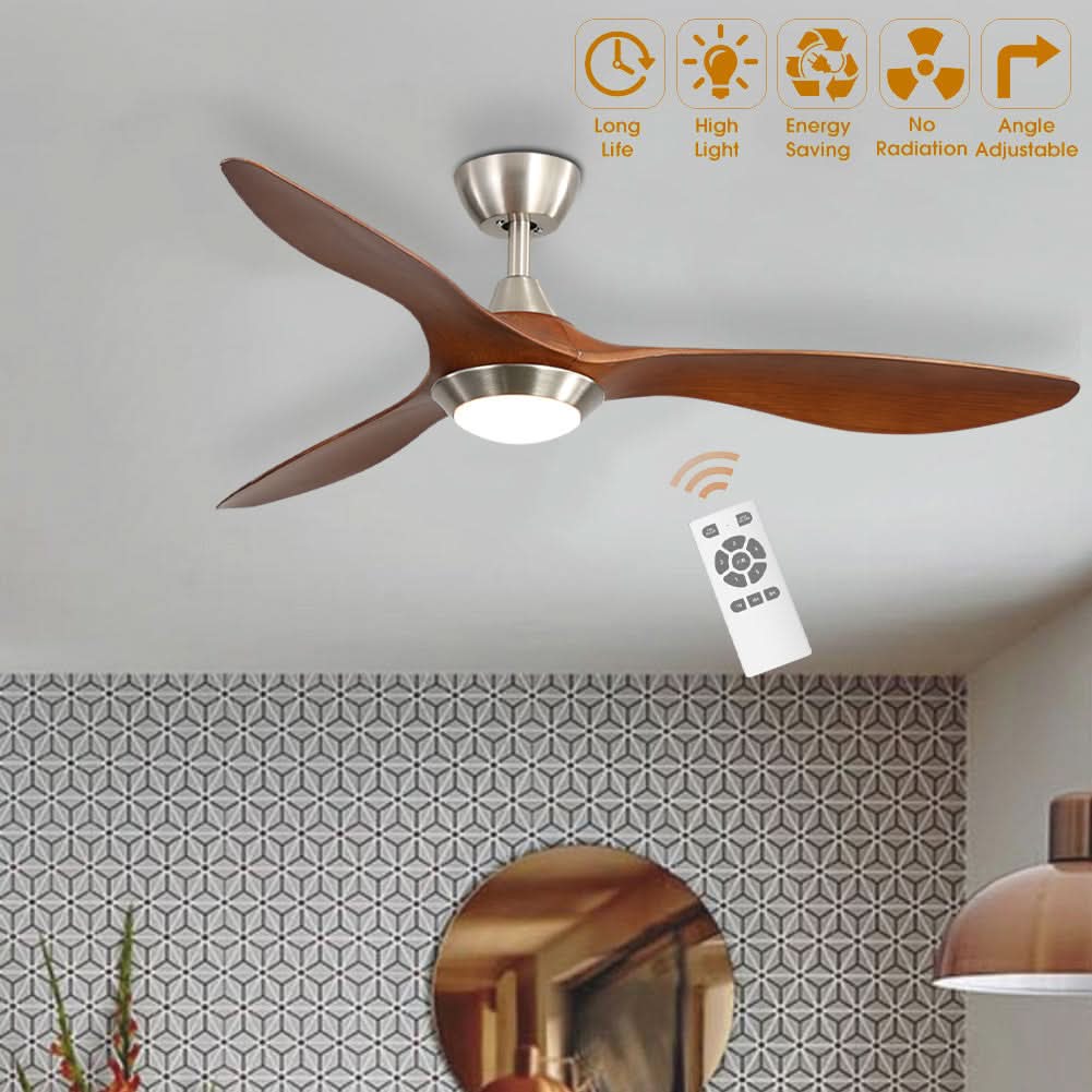52 inch Reversible Ceiling Fan W/Light Remote Control 3/5 Blades 5 Speed Timer