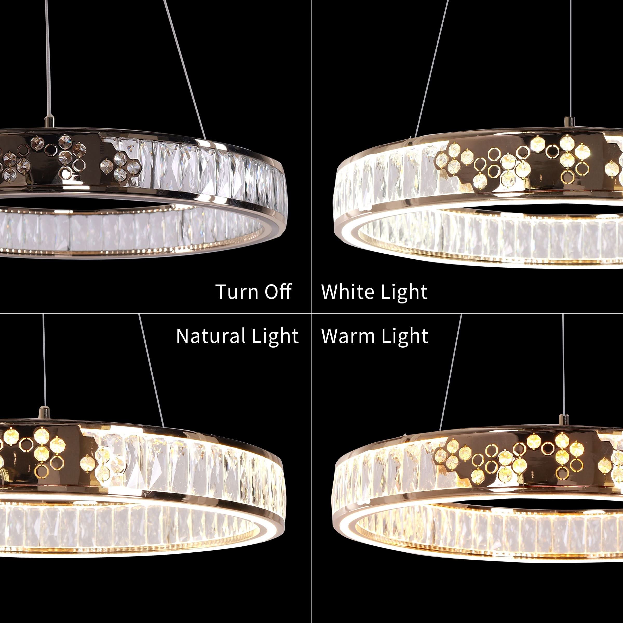 Lightsin Luxurious Gold Crystal LED Halo Pendant Light