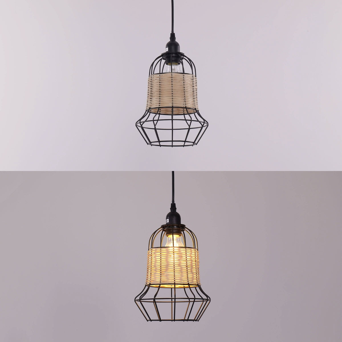 Glyph-Lightsin Basket-Inspired Bar Pendant Light Natural Rattan Pendant Lighting