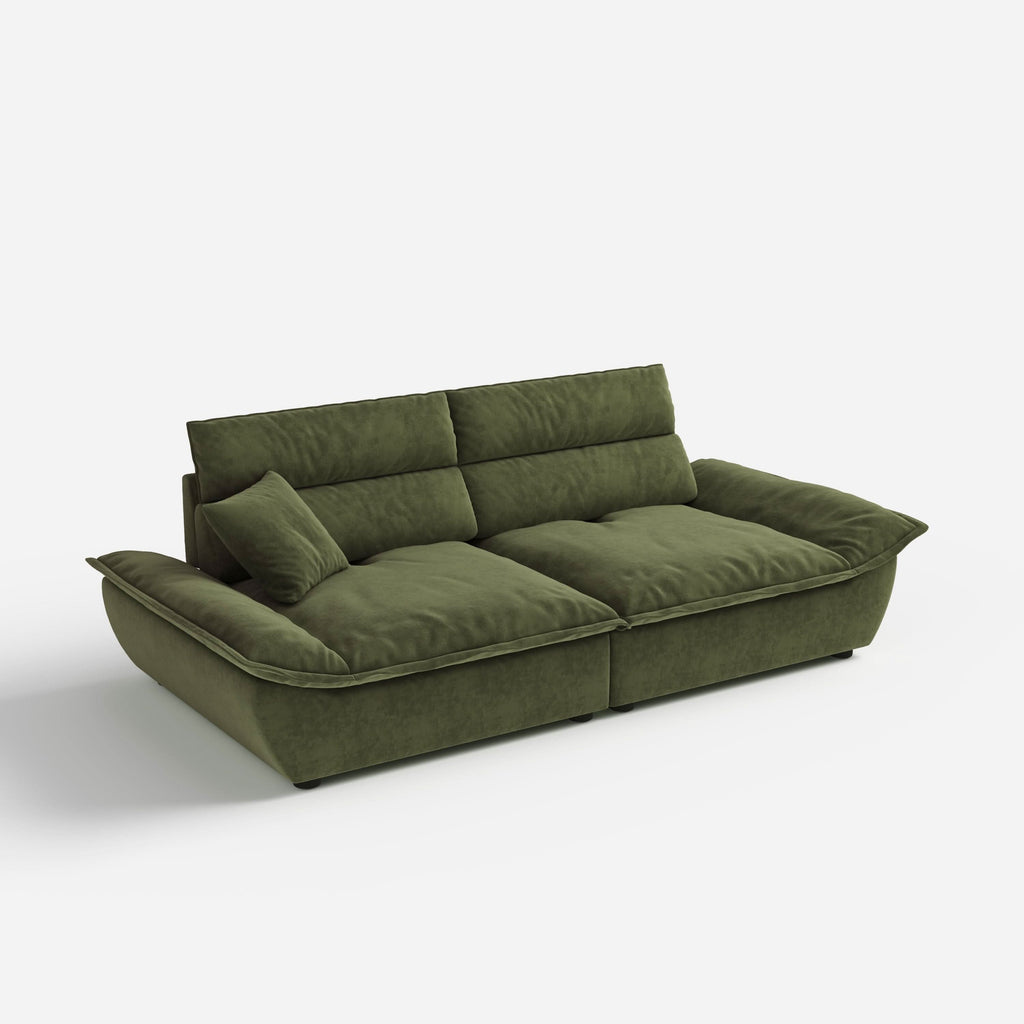 Cottonfy Adjustable Backrest Sailboat  Corduroy Sofa Green