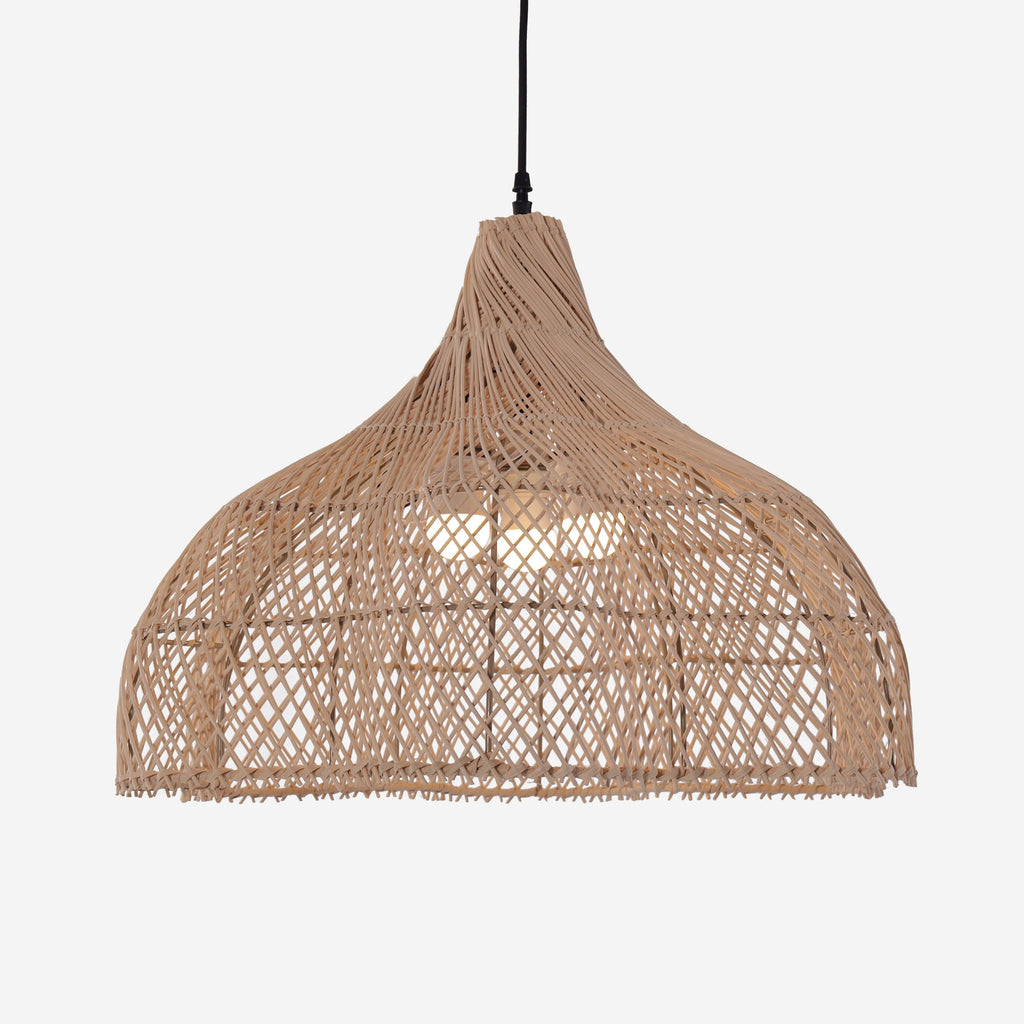 Lightsin Cella-Handcrafted Bamboo Rattan Pendant Light with Tranquil Umbrella Design