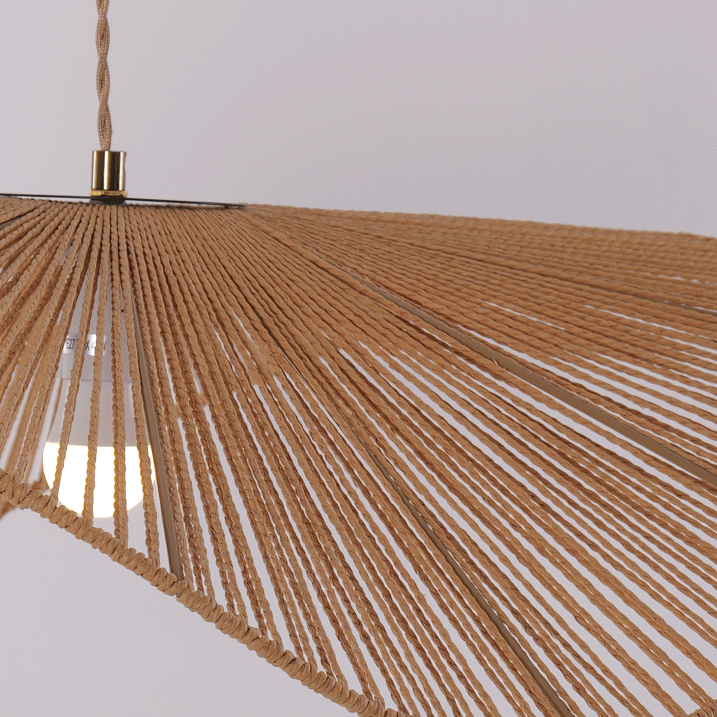 Lightsin Vintage Simple Creative Handwoven Hemp Rope Pendant Light Fixture