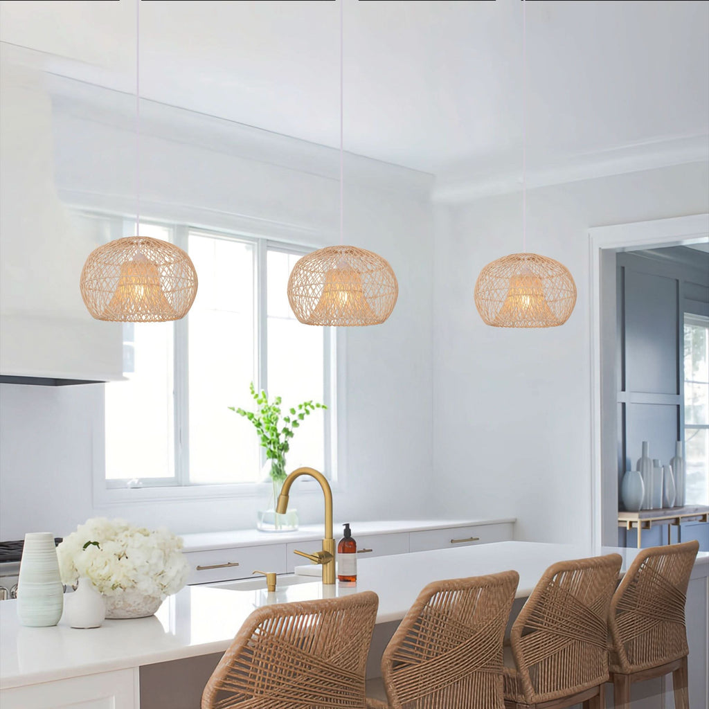 Lightsin SolNest Boho Rattan Hanging Lamp