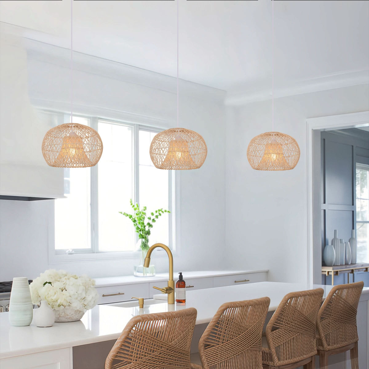 Lightsin SolNest Boho Rattan Hanging Lamp