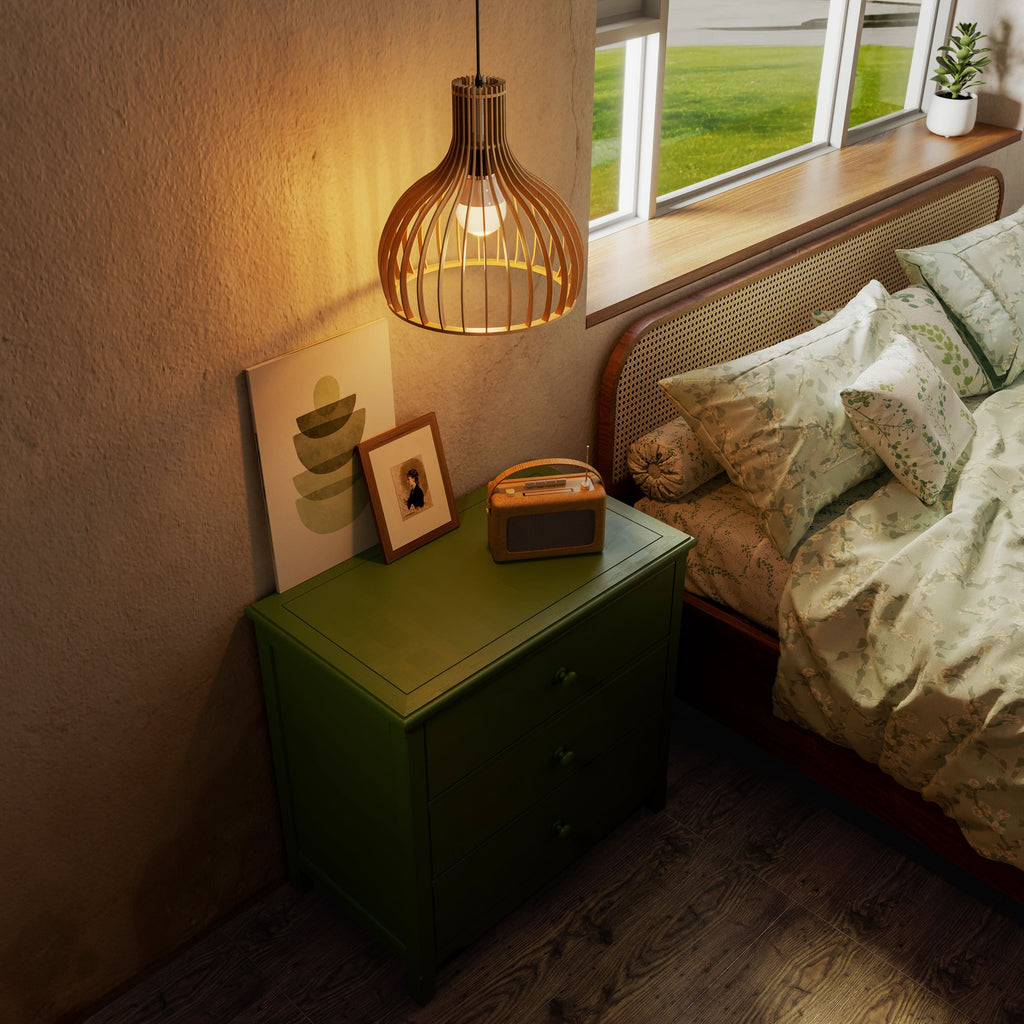Lightsin Shadome-Nordic Wooden Cage Hanging Pendant Light