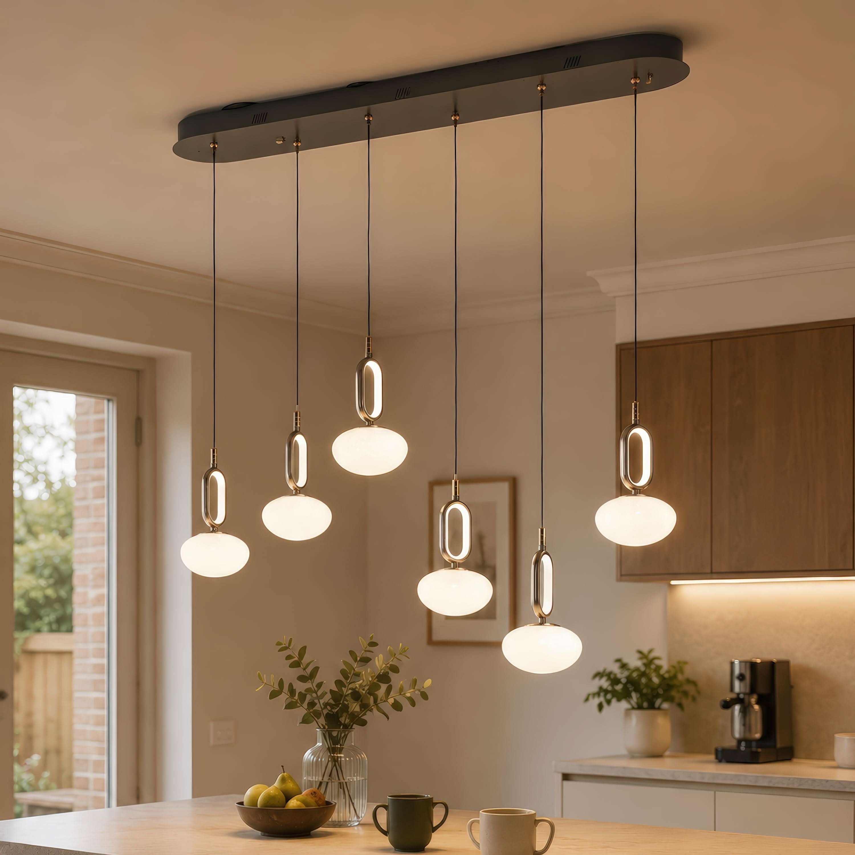 Lightsin Cloud Glass Pendant Light with Tri-Colour LED and Metal Frame
