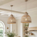 Lightsin Cella-Elegant Vintage Woven Rattan Minimalist Pendant Light