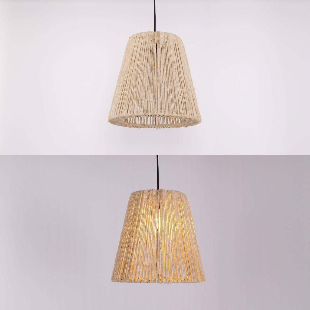 Lightsin Rustic Hemp Rope Woven Pendant Light for Cozy Interiors