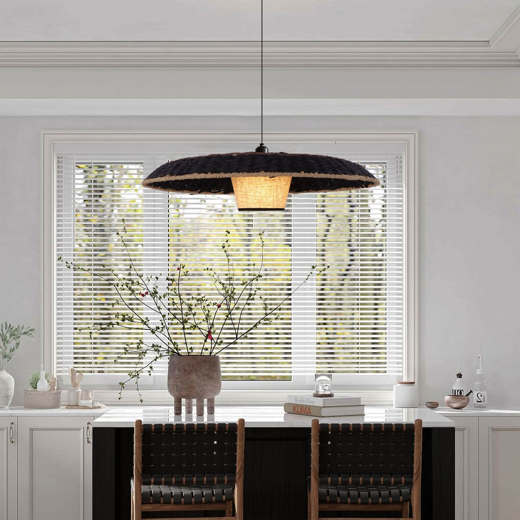 Lightsin Stylish Two-Tone Handwoven Pendant Light Fixture