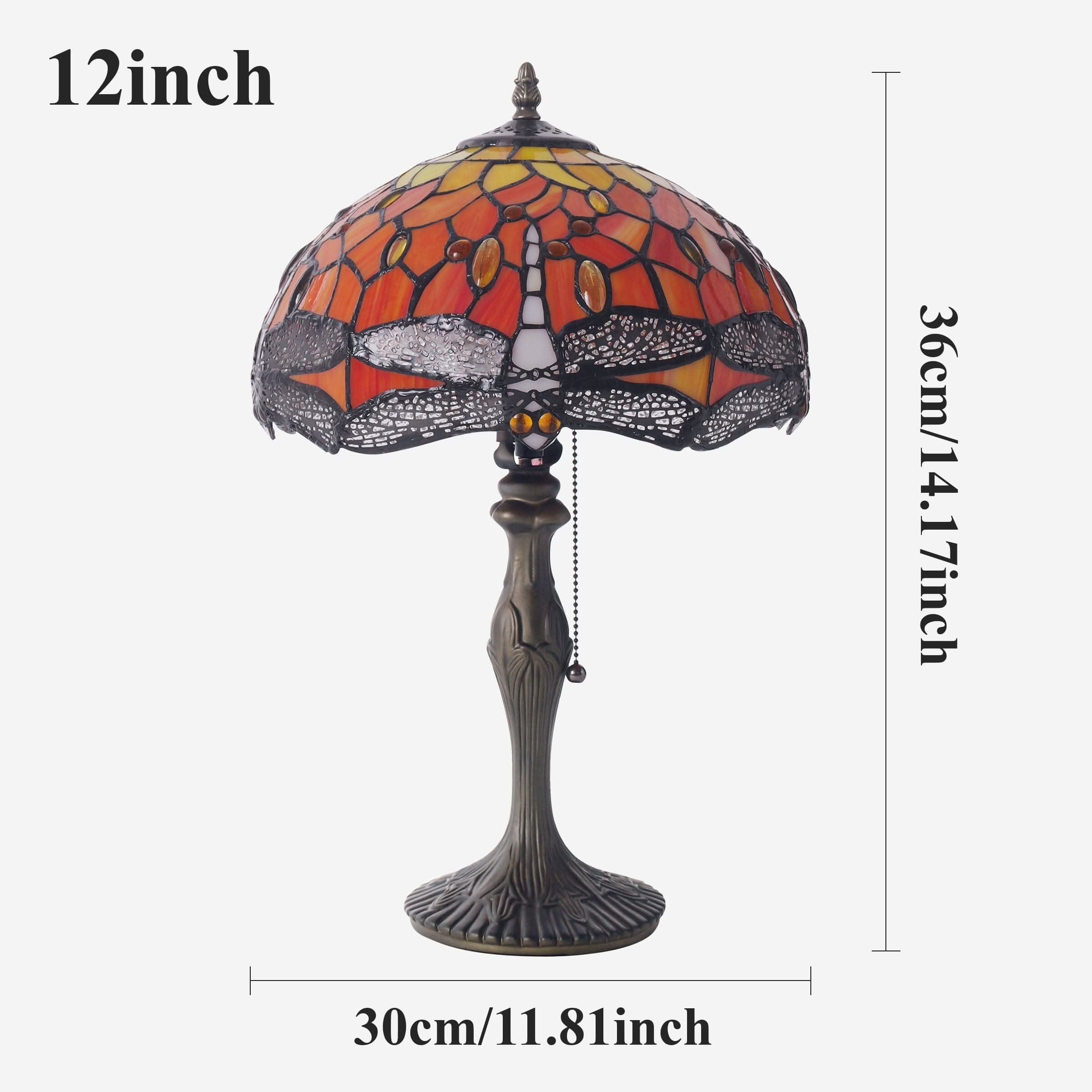 Lightin Tiffany Table Lamp | Handcrafted Stained Glass Dragonfly Series
