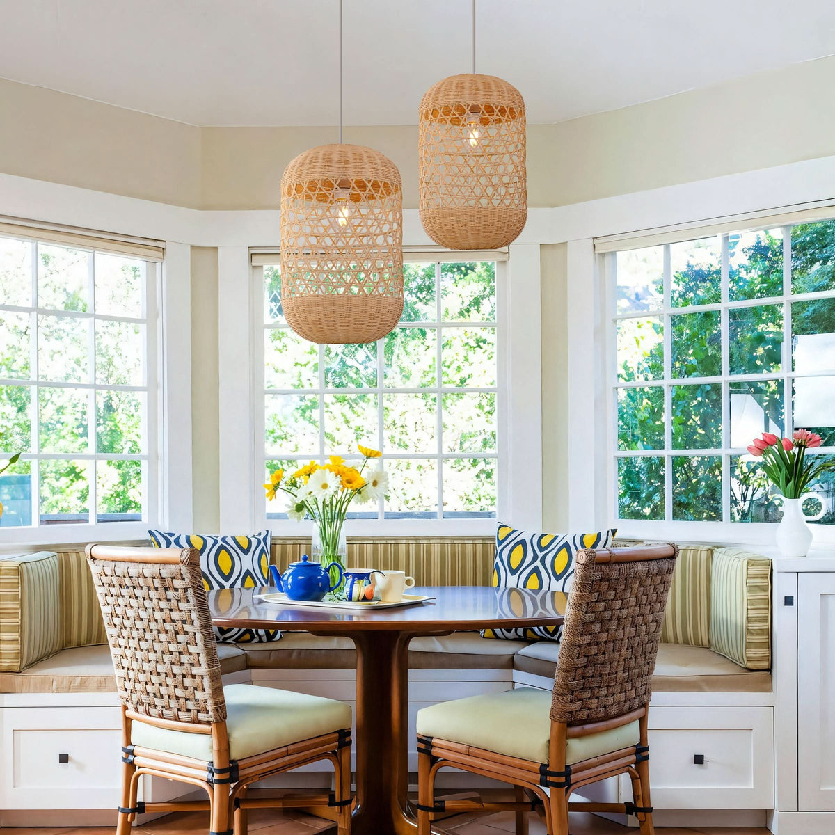 Lightsin Japanese Capsule-Shaped Rattan Pendant Light