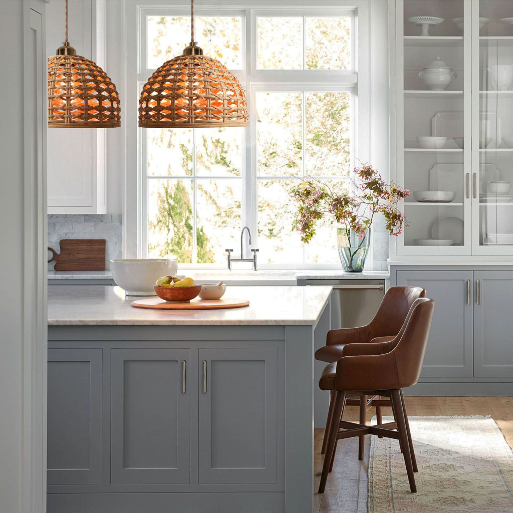 Lightsin Nature-Inspired Wooden Dome Warm Glow Pendant Light
