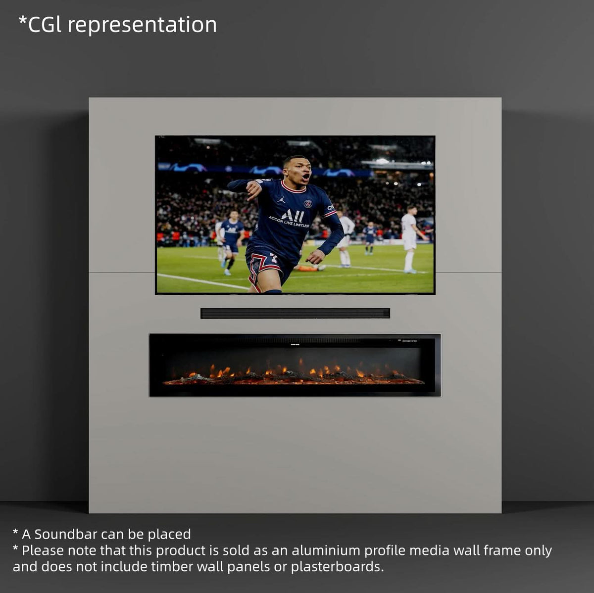 40/50/60 Inch Black/White 9 flame colour Electric Fireplace 1800W Wall Mounted Heater With Installation Kit
