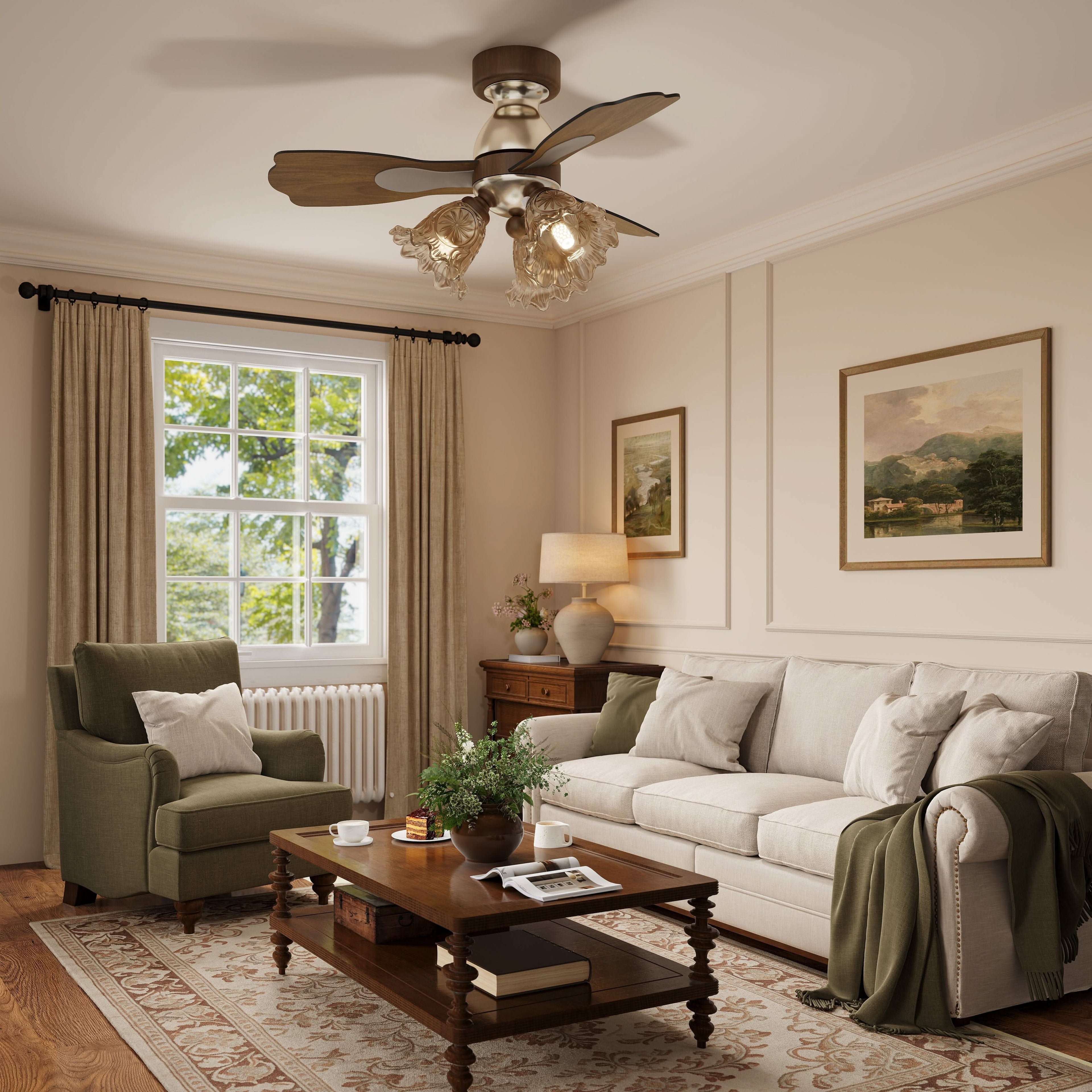Lightsin 36 Inch Ceiling Fan with Reversible Motor and Timer