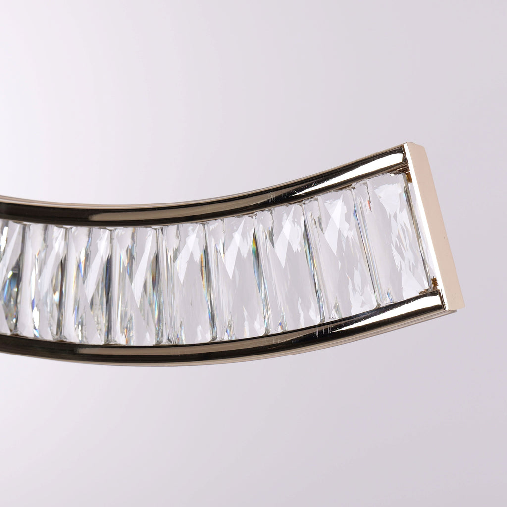 Lightsin Gold Crystal Wave LED Pendant Light Modern Chandelier for Contemporary Interiors