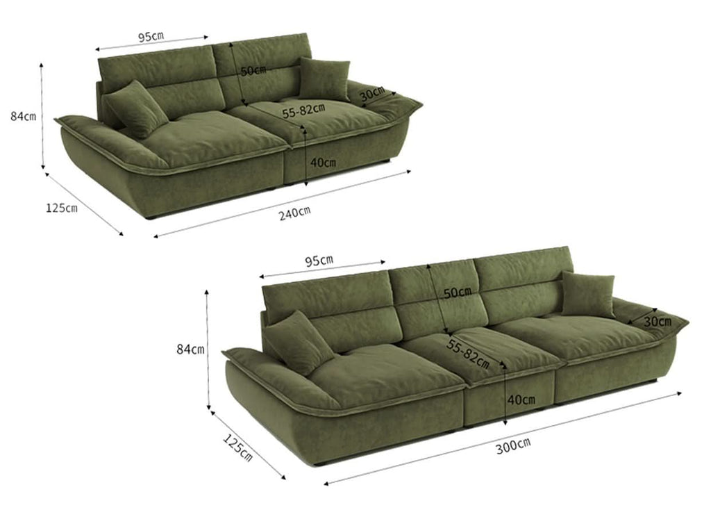 Cottonfy Adjustable Backrest Sailboat  Corduroy Sofa Green