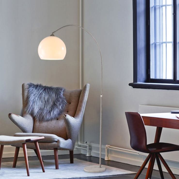 4ft-5ft Adjustable Arch LED Floor Lamp with Marble Base