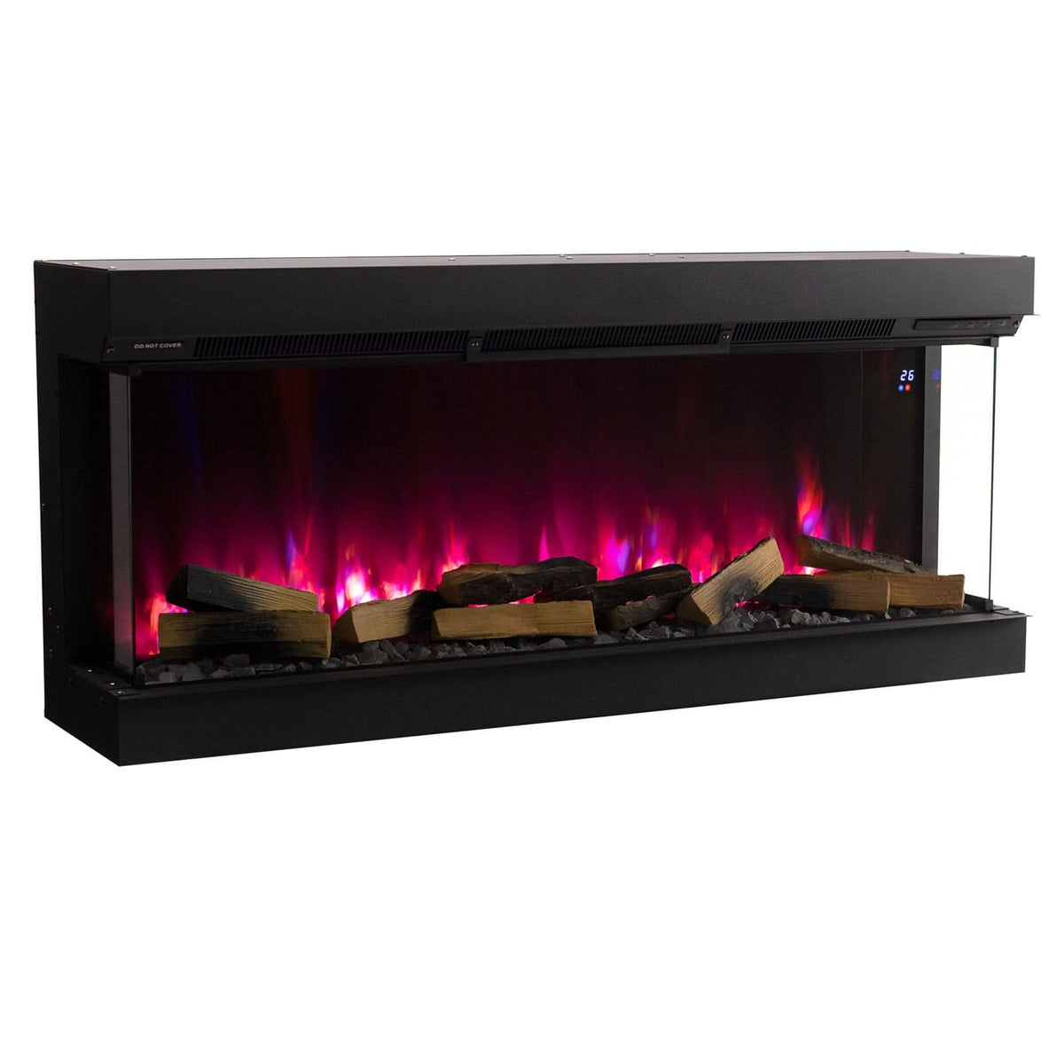 40/50/60/70-Inch 3-Sided Freestanding Electric Fireplace 12 Flame Colours and 5 Brightness Modes