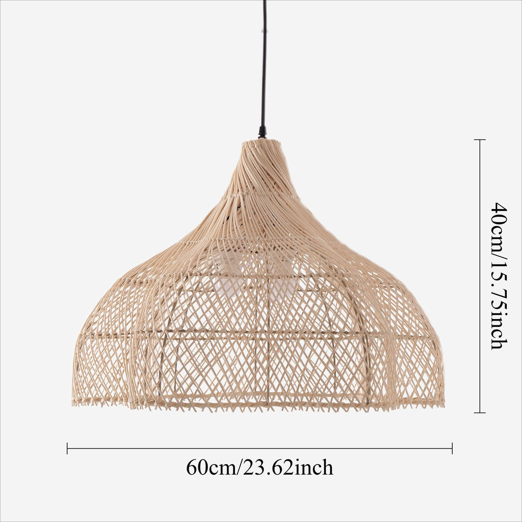 Lightsin Cella-Handcrafted Bamboo Rattan Pendant Light with Tranquil Umbrella Design