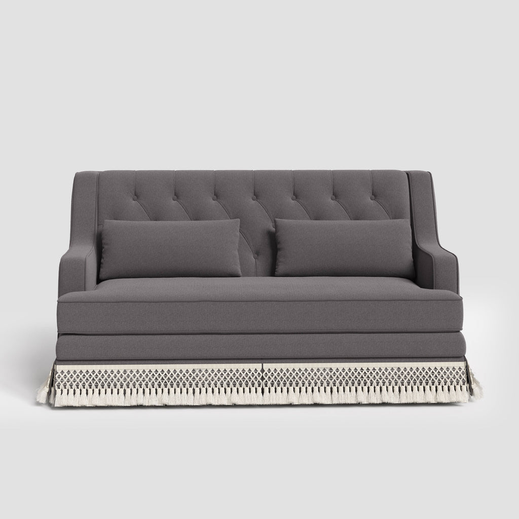 Cottonfy Fringe Skirt Sofa Velvet Linen Comfort Relaxed Living