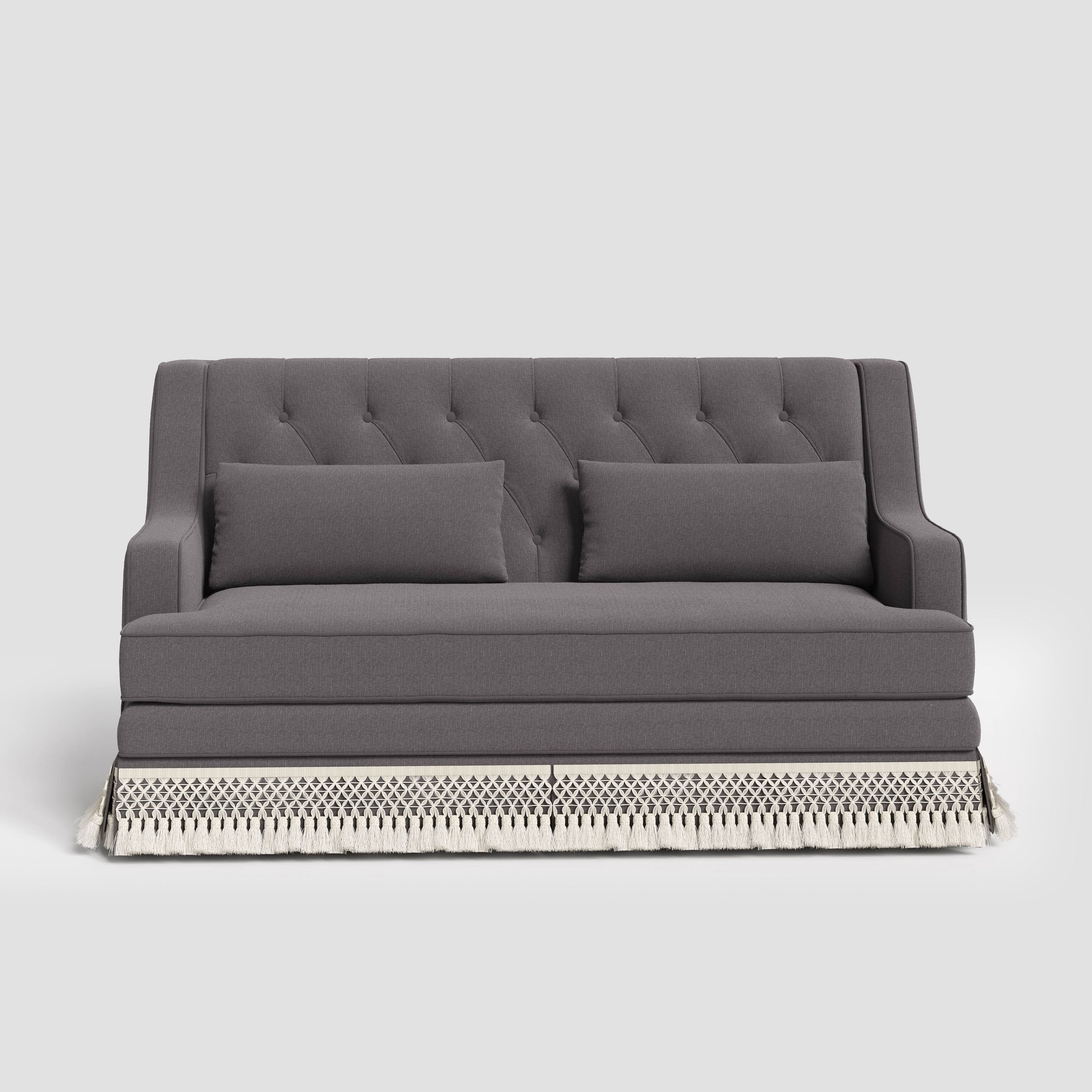 Cottonfy Fringe Skirt Sofa Velvet Linen Comfort Relaxed Living