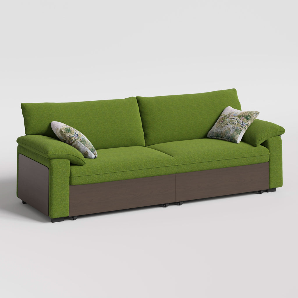 Cottonfy Luxurious Solid Wood Versatile 2-Seater Pull Out Sofa Bed