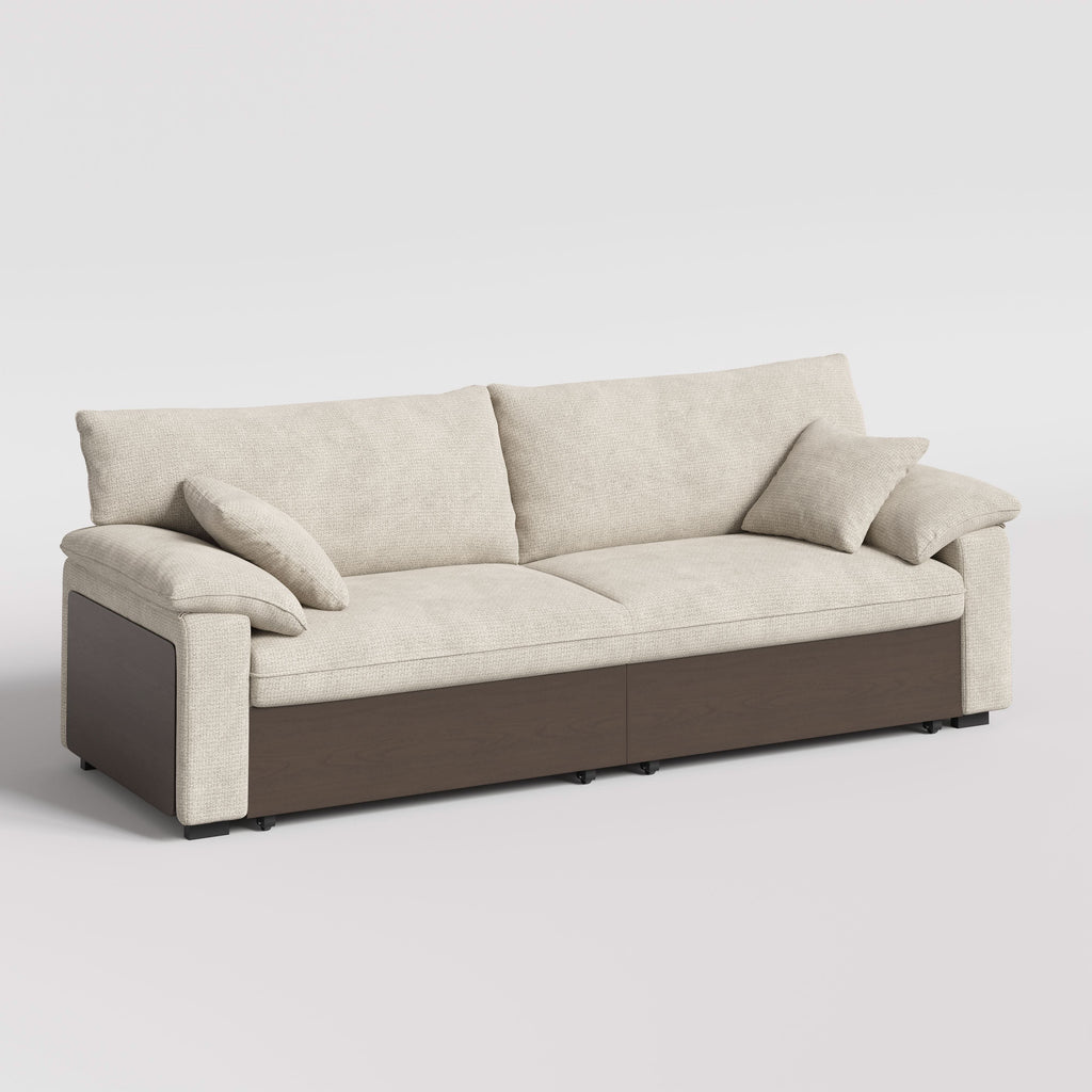 Cottonfy Luxurious Solid Wood Versatile 2-Seater Pull Out Sofa Bed