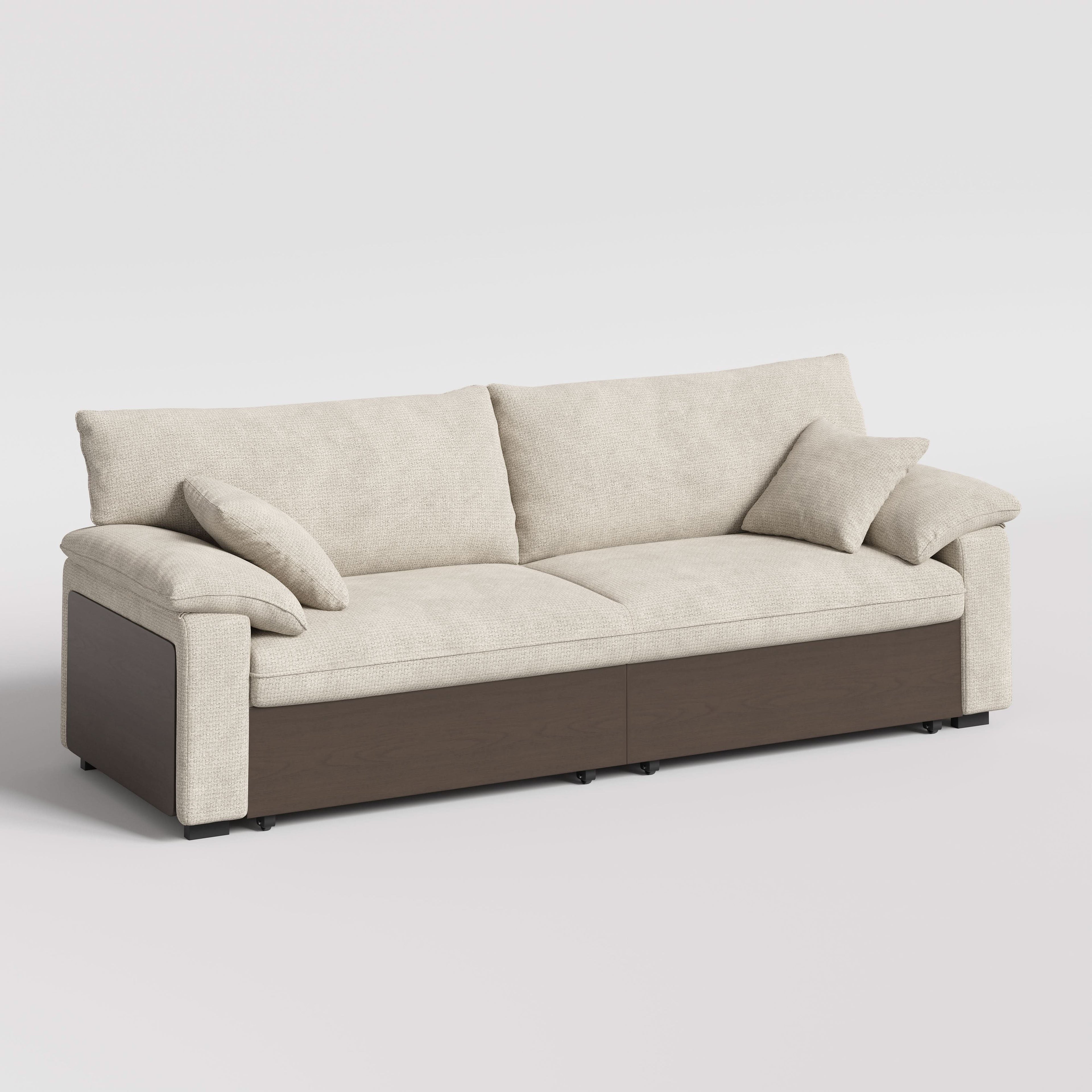 Cottonfy Luxurious Solid Wood Versatile 2-Seater Pull Out Sofa Bed