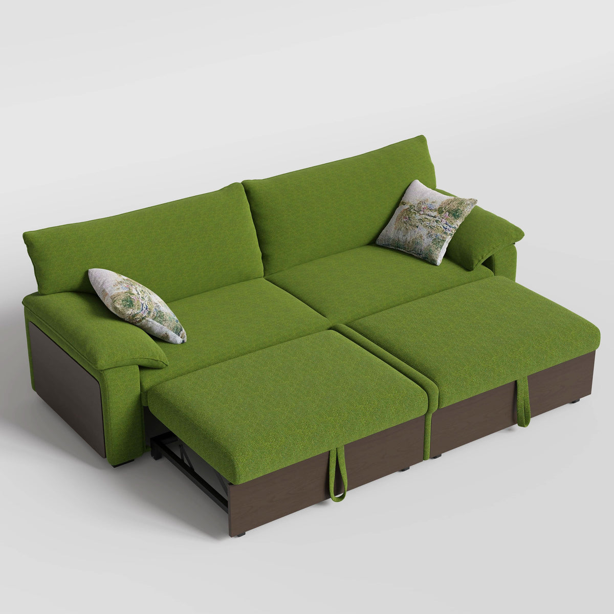 Cottonfy Luxurious Solid Wood Versatile 2-Seater Pull Out Sofa Bed