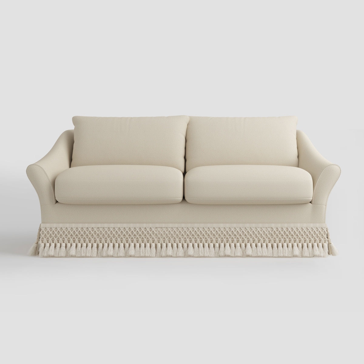 Cottonfy Slipcover Linen Armchair with Fringe