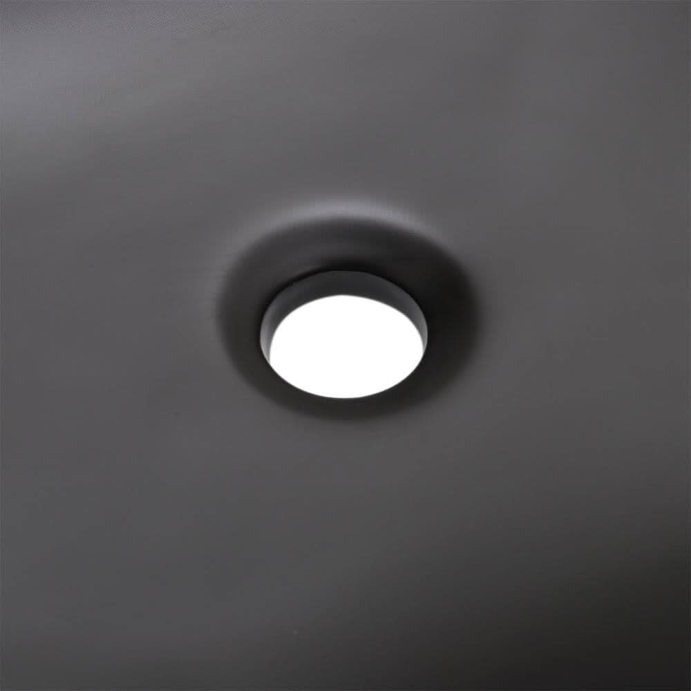 49.5cm W Black Ceramic Sink with Matte Black Finish for Bathroom