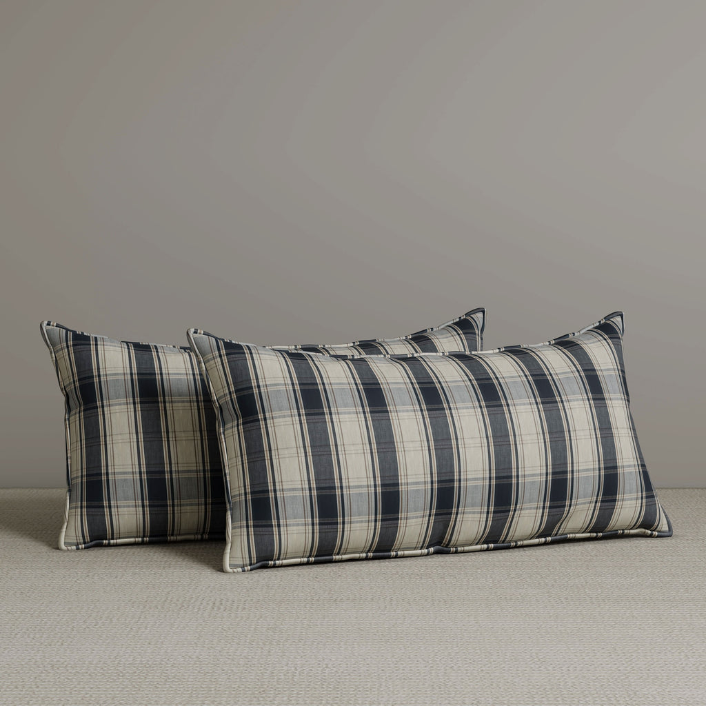 ‍Exclusive Waist Cushion in Black Checkered Cotton Linen, 56*27*12 CM (100% off)