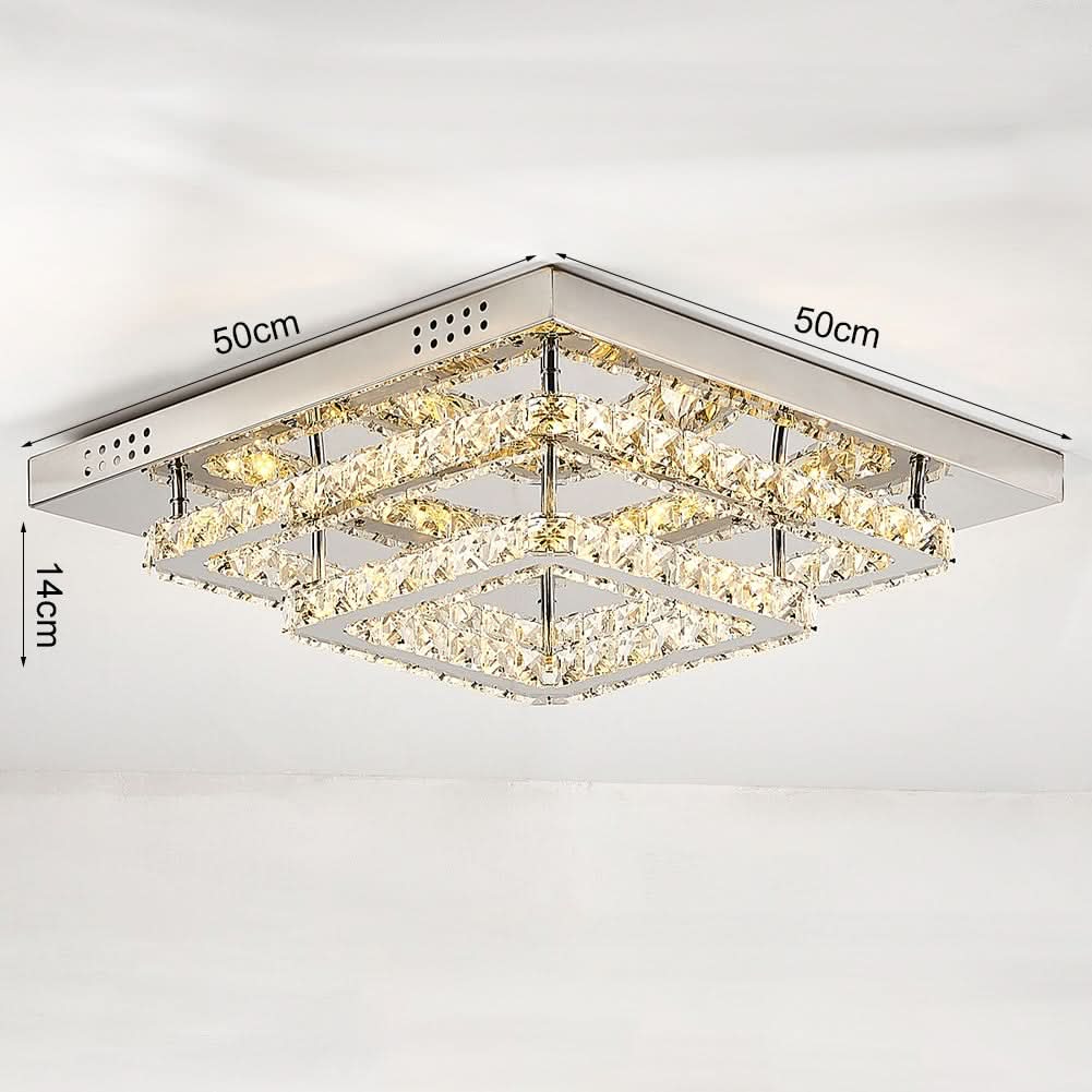 Modern 2-Tier Crystal LED Ceiling Light Fixture Dimmable/Non-dimmable