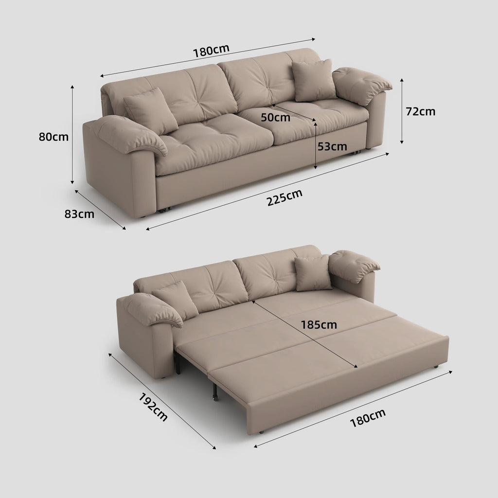 Cottonfy Multifunctional Sleeper 3 Seater Sofa Bed with Storage Space