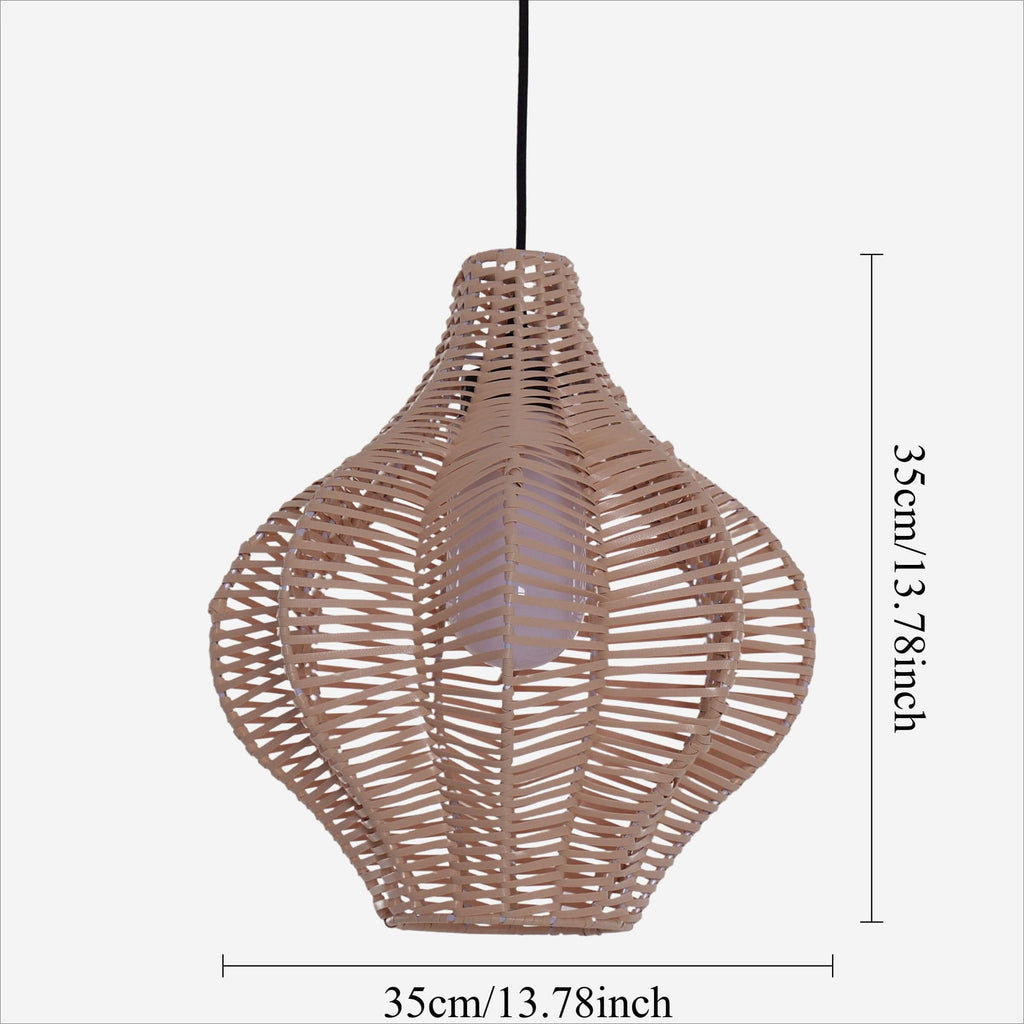Lightsin Minimalist Handmade Wooden Rattan Pendant Light