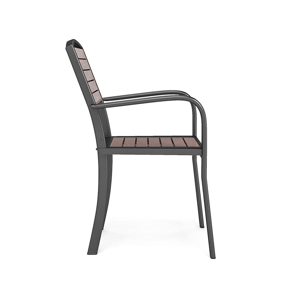 Set of 2/4 Garden Dining Armchairs with Metal Legs