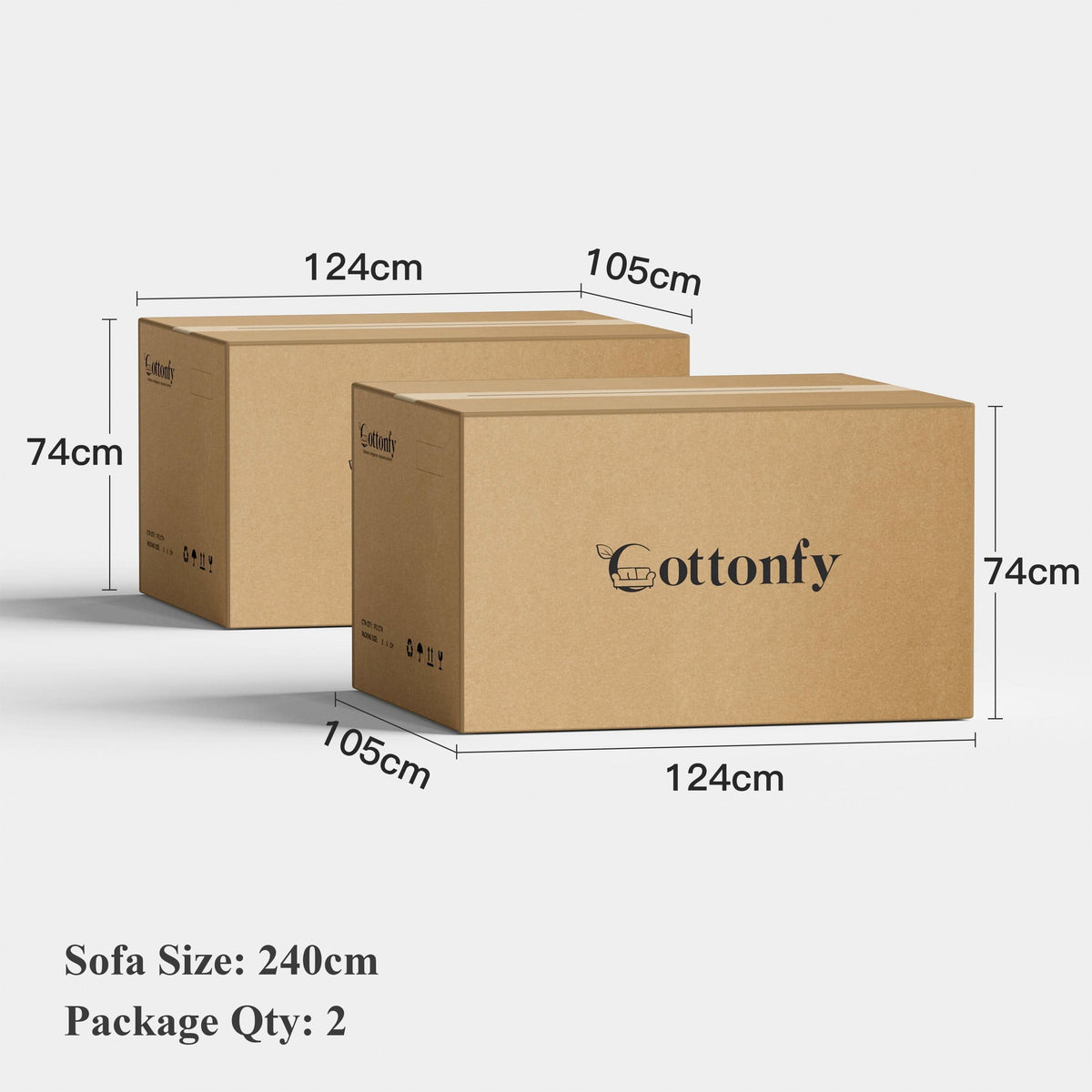Cottonfy Elegant Linen Tofu Block Fabric Down Sofa