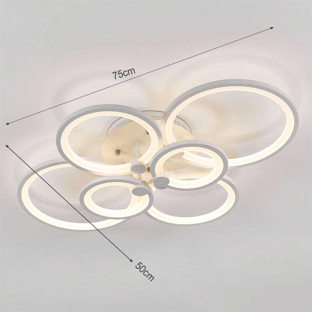 4/6/8 Rings LED Semi-Flush Ceiling Light Dimmable/Non-Dimmable