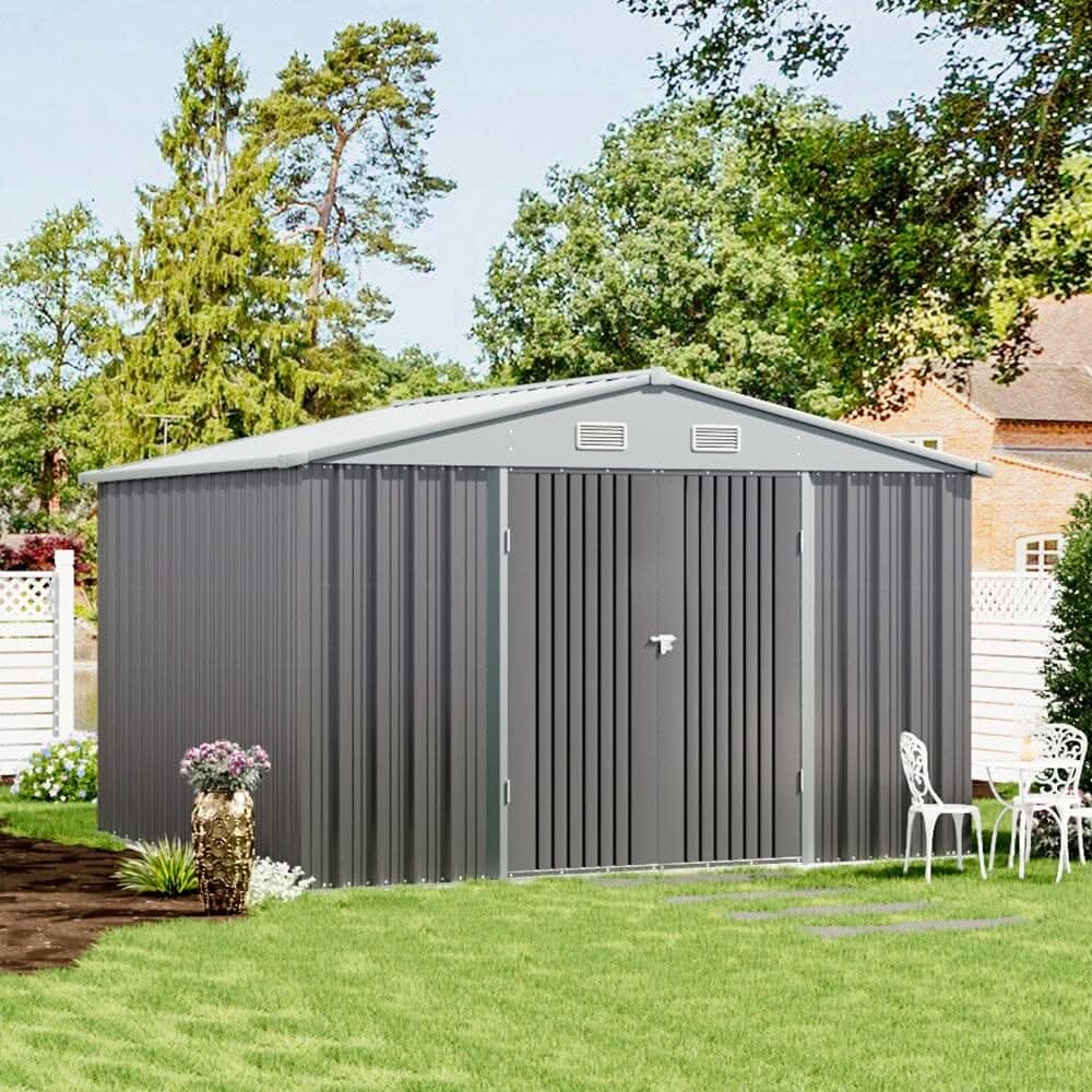 3×5 ft/ 4×6ft/ 6×8 ft/ 10×8ft/ 10×10ft/ 10×12ft Metal Outdoor Garden Storage Shed Motorcycle Sheds with Lockable