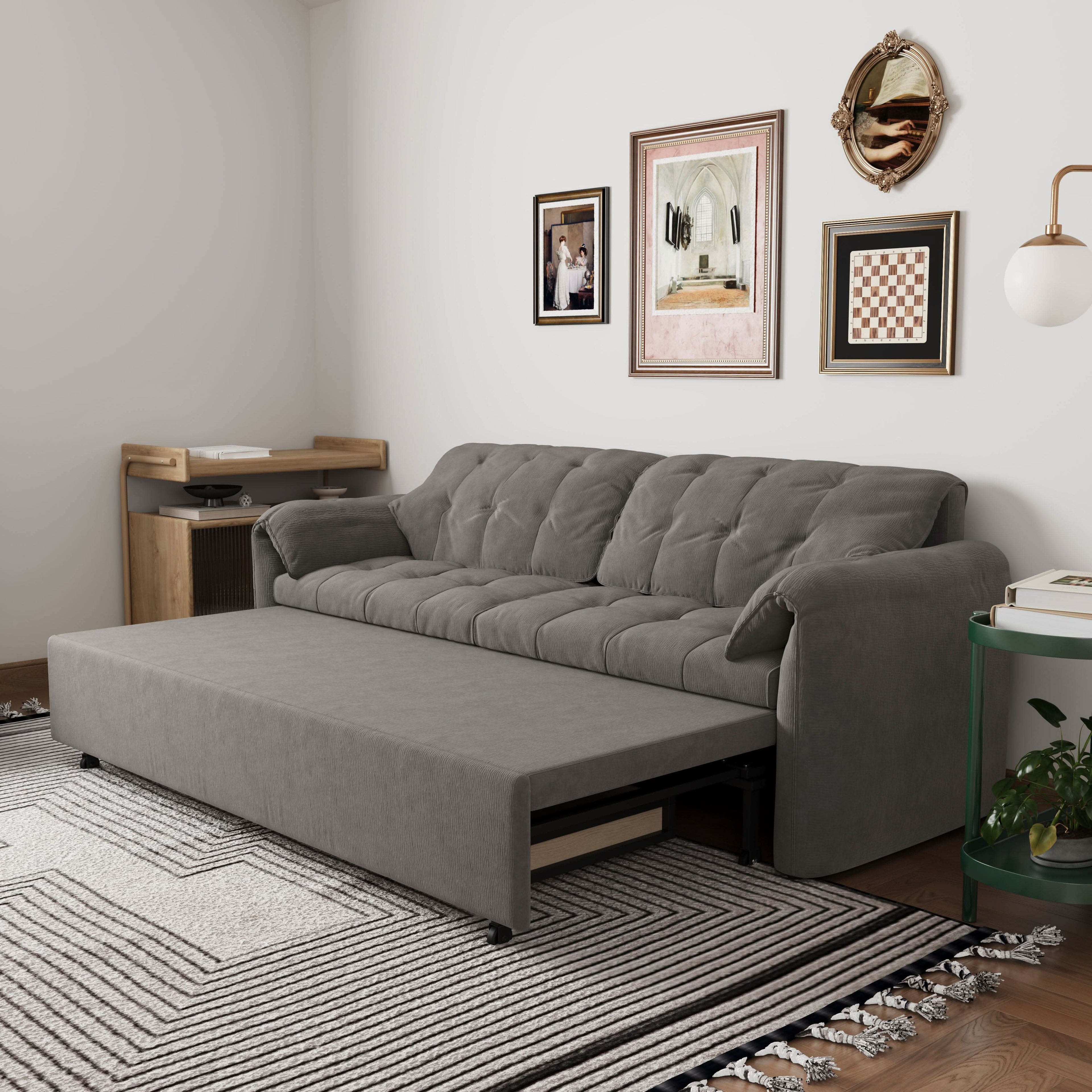 Cottonfy Upgraded Cloud Chenille Skin Friendly Sofa Bed with Storage