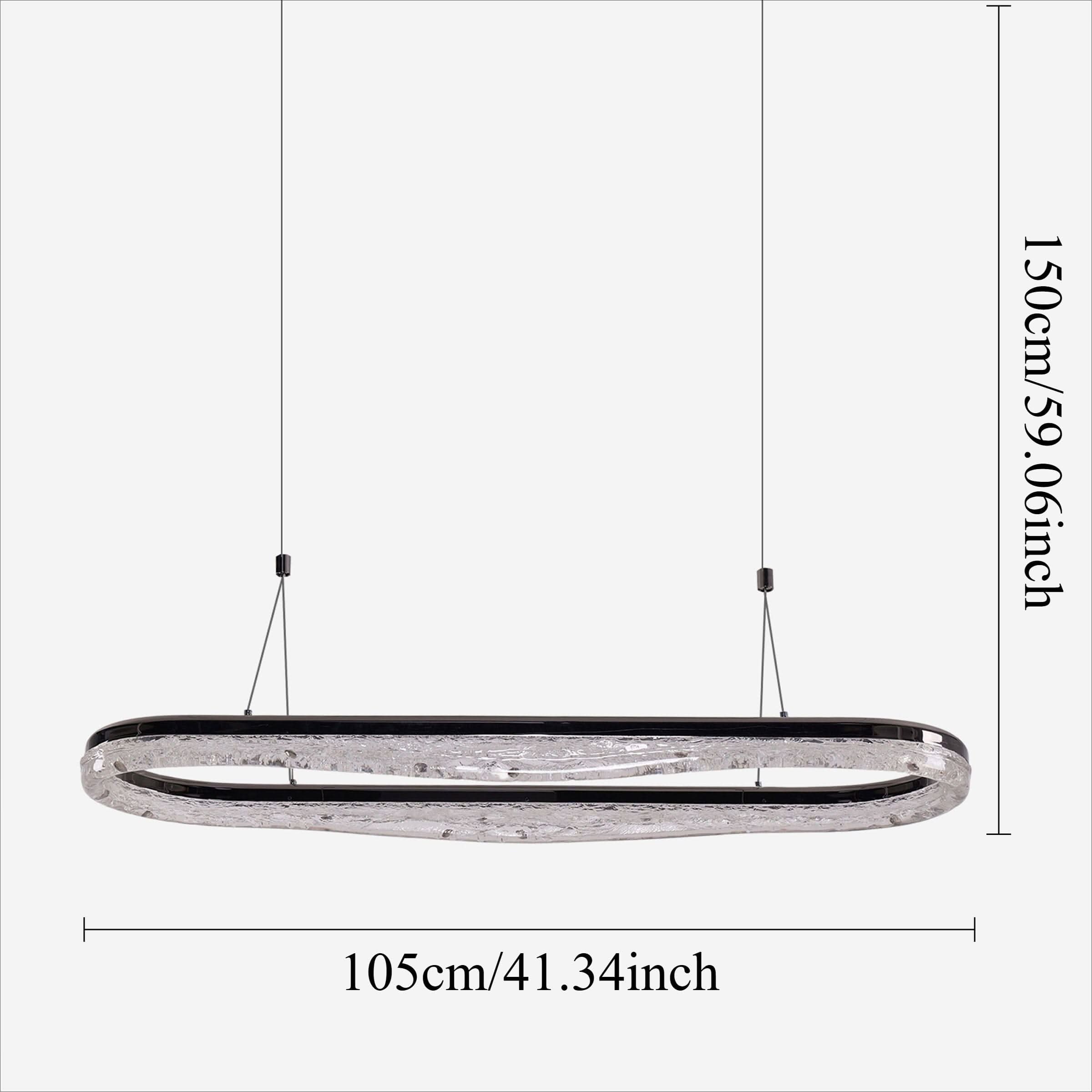 Lightsin Sleek Pearl Black LED Resin Oval Pendant Light Modern Chandelier Lighting