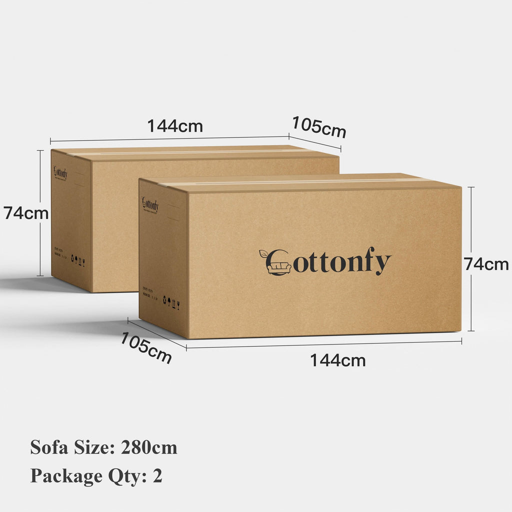 Cottonfy Elegant Linen Tofu Block Fabric Down Sofa