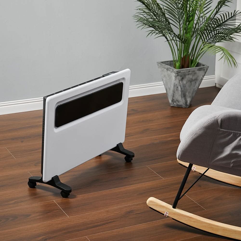 Floor-standing wall-mounted dual-use black and white heater with LED display - 1000W/1500W/2000W