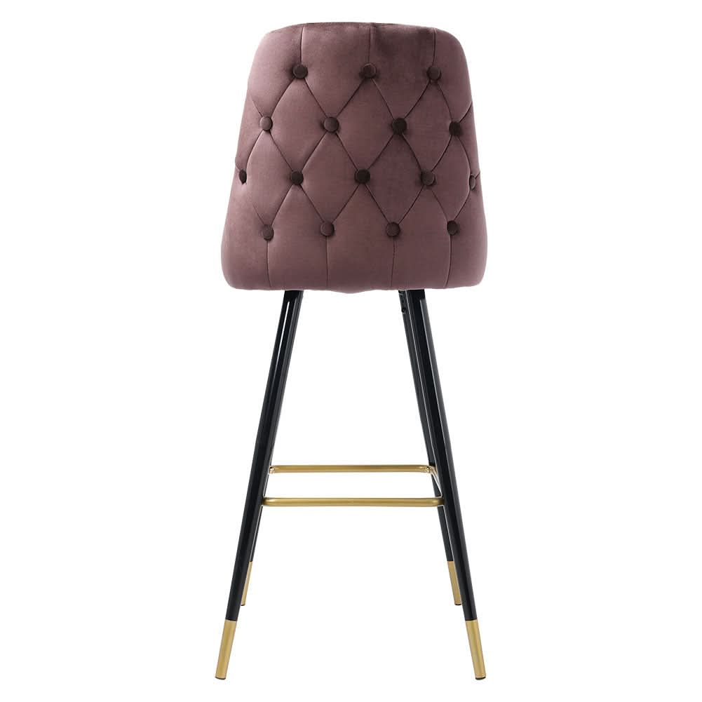 3ft Height Bar Stools with Footrest Set of 2 Velvet Padded