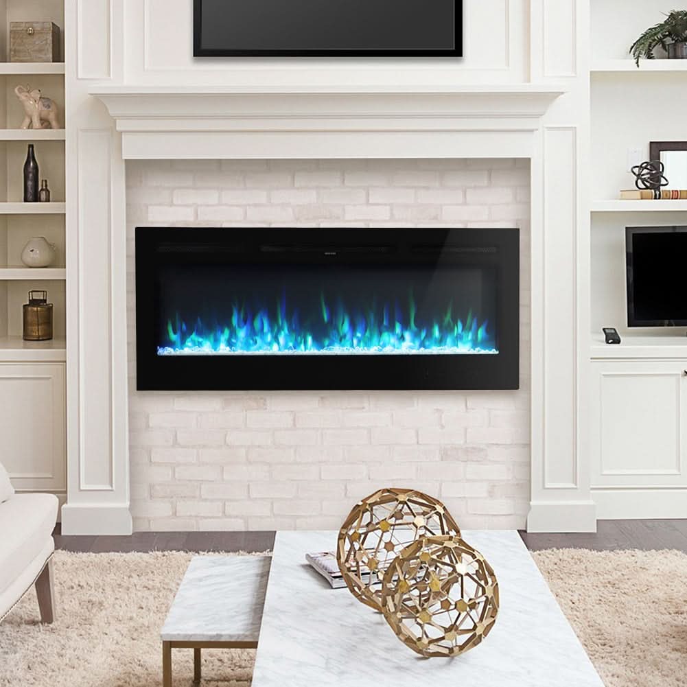 40 Inch Inset Fireplaces 5120 BTU Wall-Mounted Electric Fireplace 9 LED Flame Colours