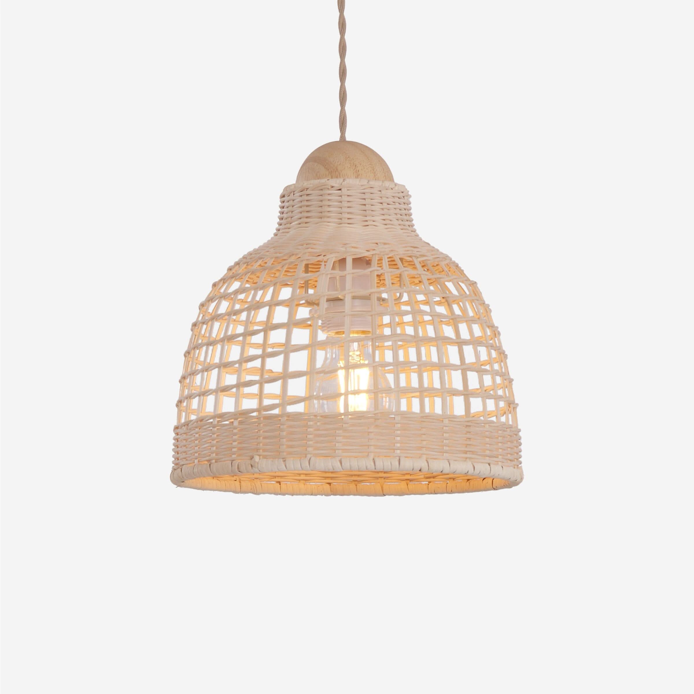 Lightsin Cella-Elegant Vintage Woven Rattan Minimalist Pendant Light