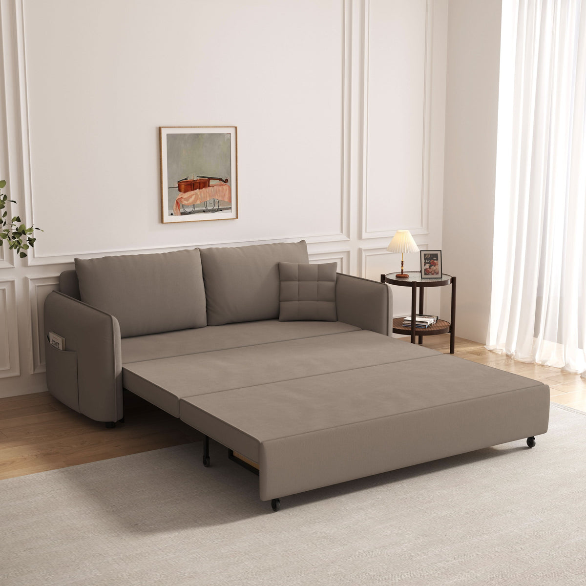 Cottonfy Upgrade Adjustable Multifunctional 3 Seater Sofa Bed with Storage Space
