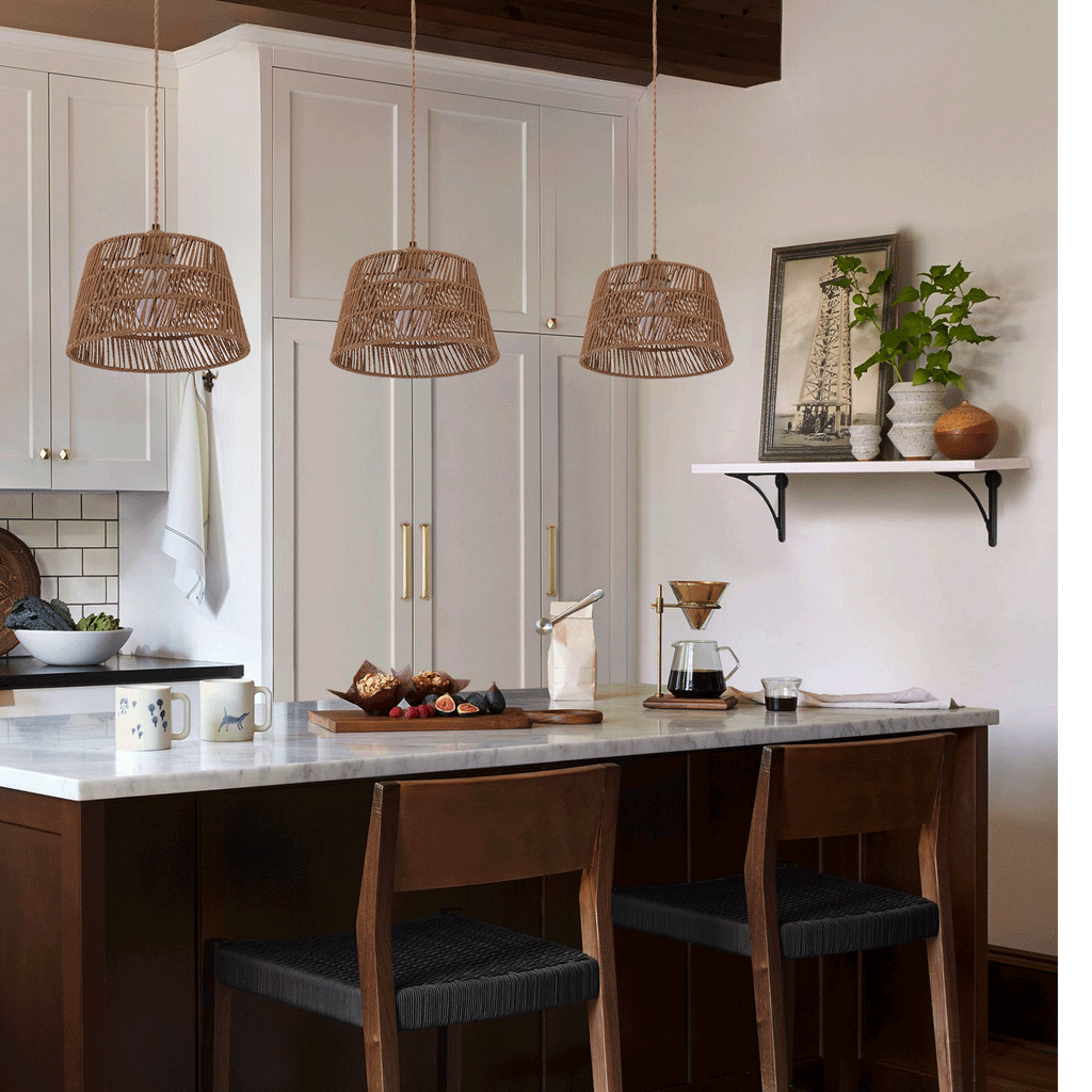 Lightsin Handcrafted Warm Rustic Paper Rope Pendant Light