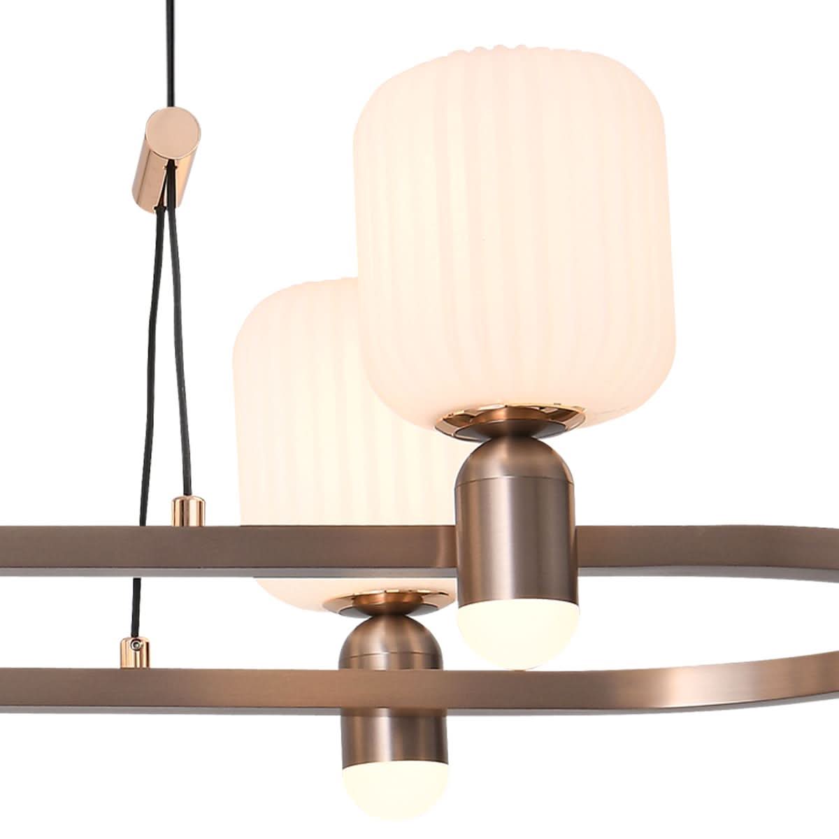 Lightsin Modern Minimalist Luxury Bronze Chandelier with Acrylic Shades