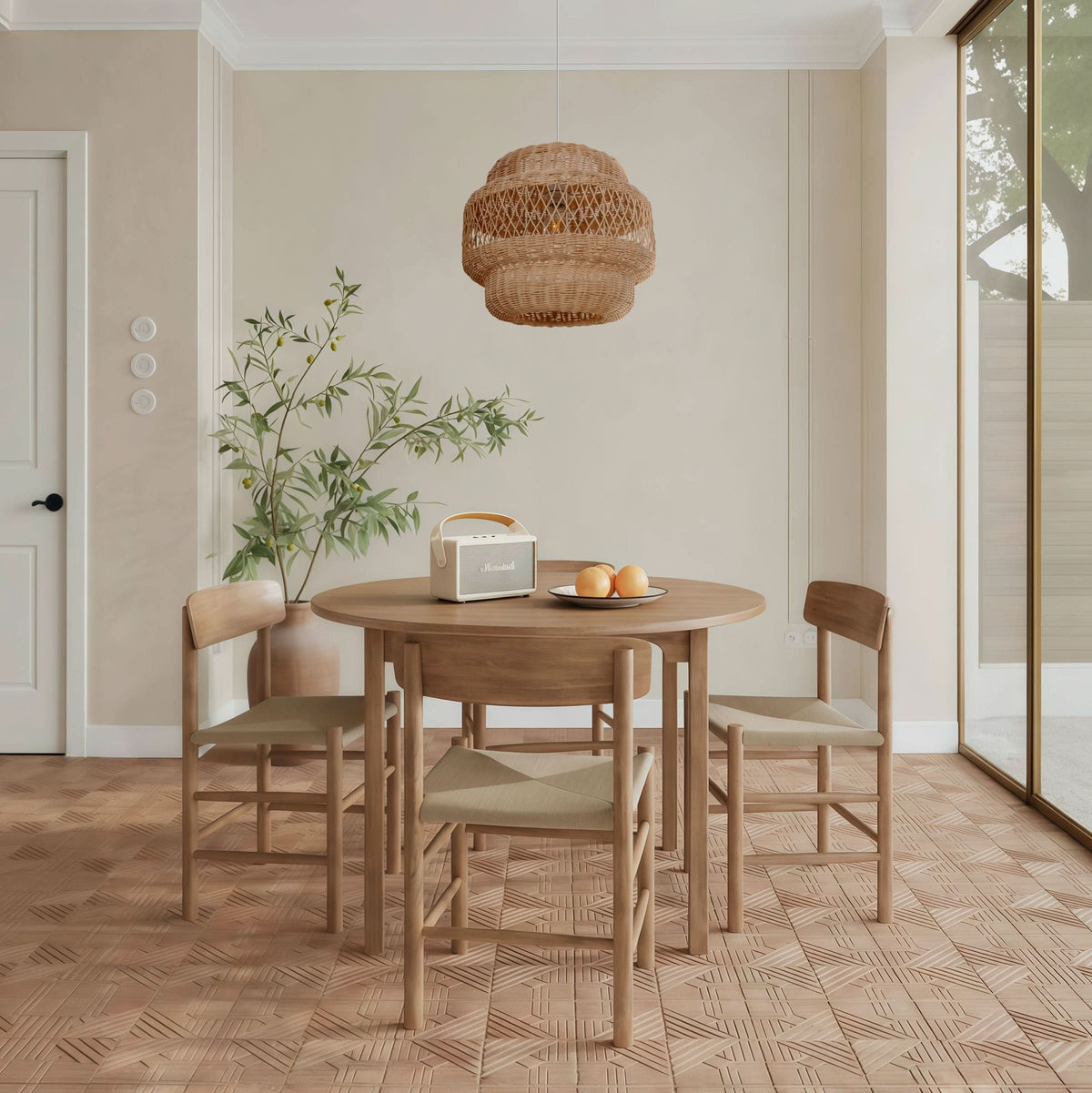 Lightsin Hollow Weave Rattan Pendant Light for Living Room, Dining Room & Bedroom